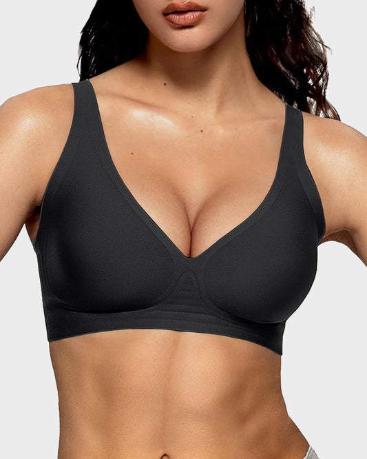 Nahtloser Push-Up-BH mit tiefem V-Ausschnitt und ohne Bügel