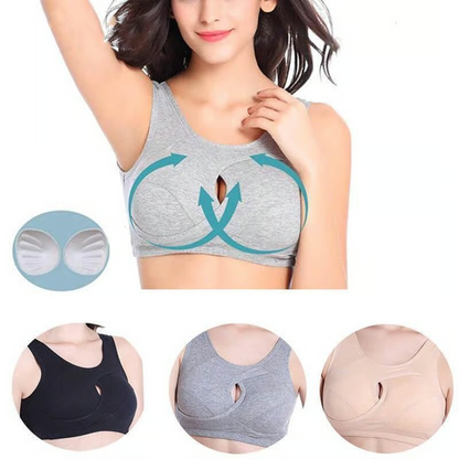 Pure Cotton Instantly Lifts Anti-Sagging Wirefree Bra