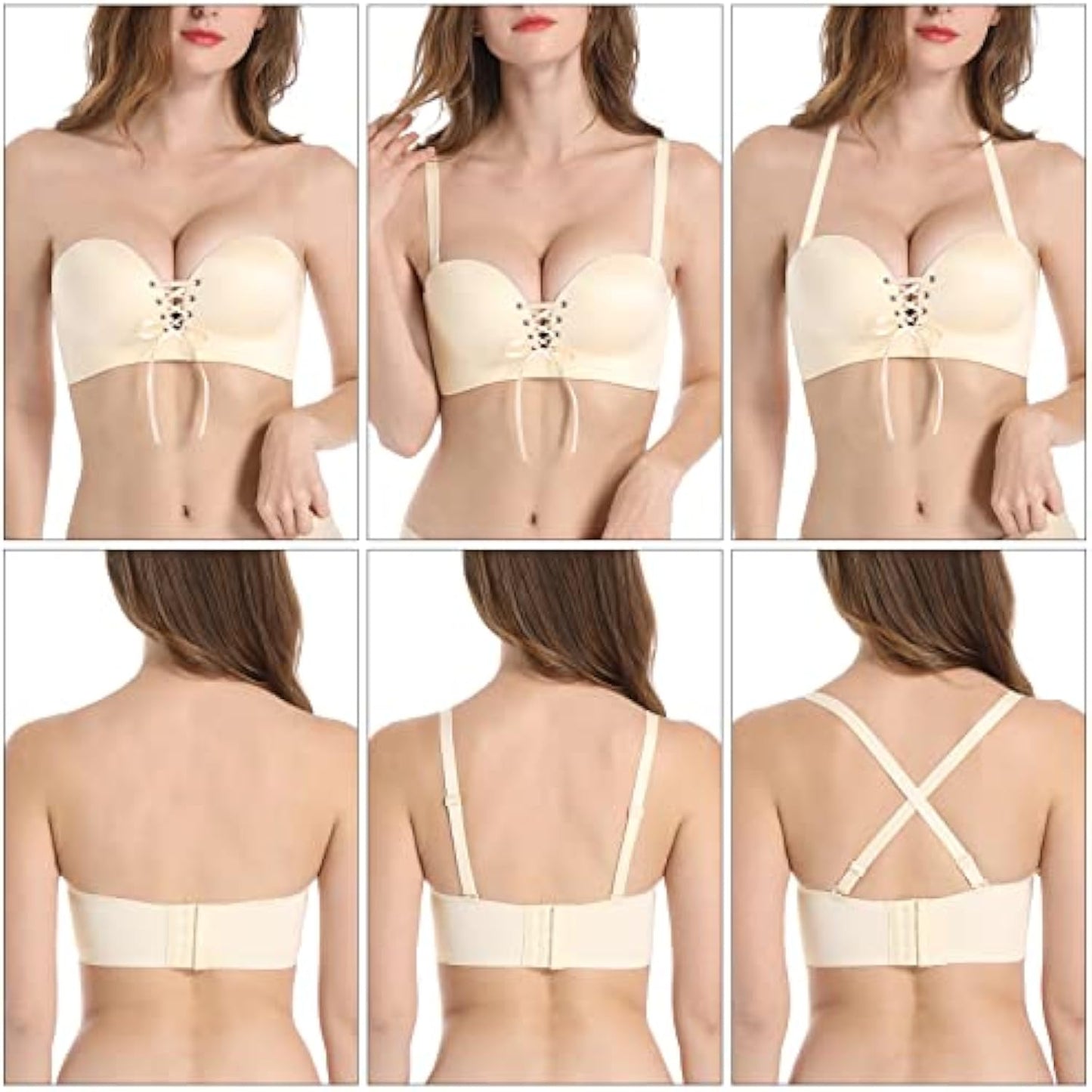 Wireless Seamless Push Up Strapless Bra
