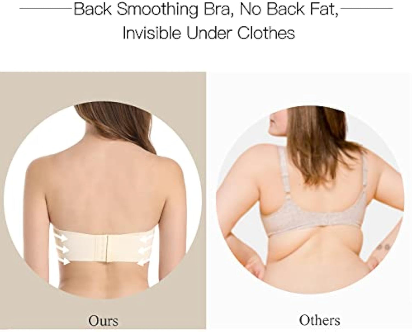 Wireless Seamless Push Up Strapless Bra