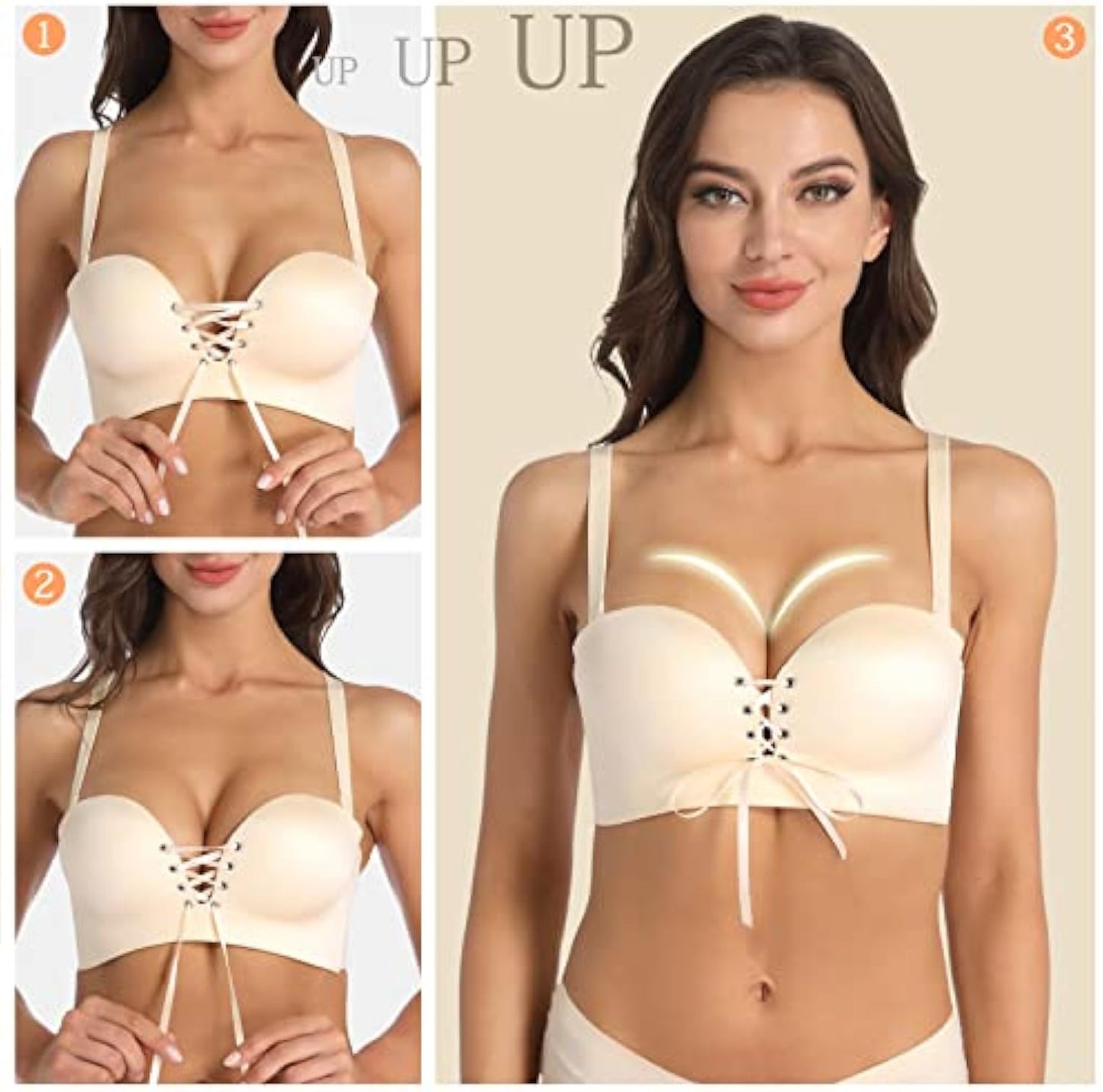 Wireless Seamless Push Up Strapless Bra