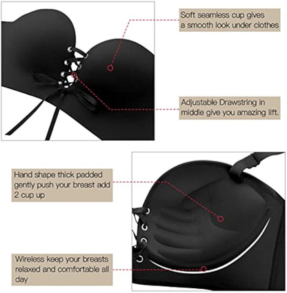 Wireless Seamless Push Up Strapless Bra