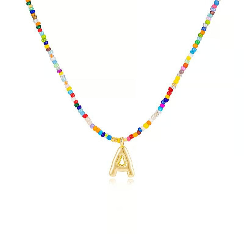 Adjustable Bubble Initials Necklace