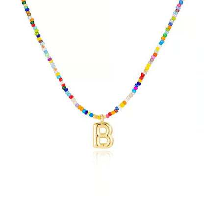 Adjustable Bubble Initials Necklace