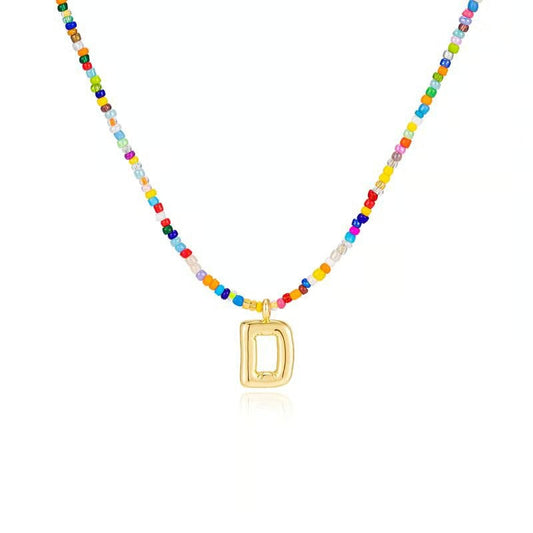 Adjustable Bubble Initials Necklace