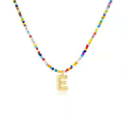 Adjustable Bubble Initials Necklace