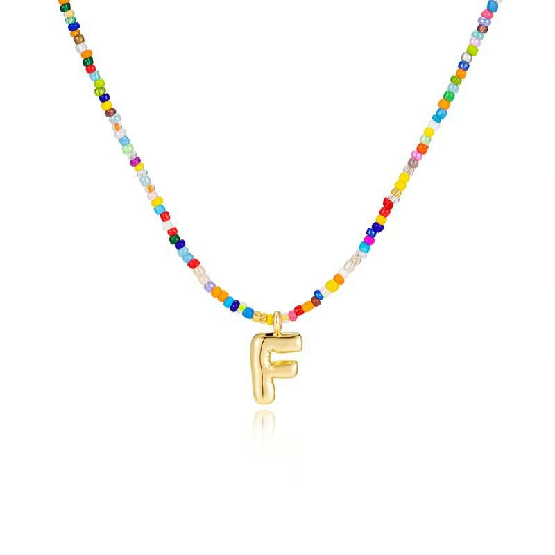 Adjustable Bubble Initials Necklace