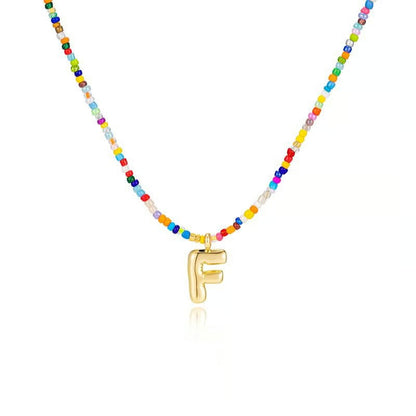 Adjustable Bubble Initials Necklace