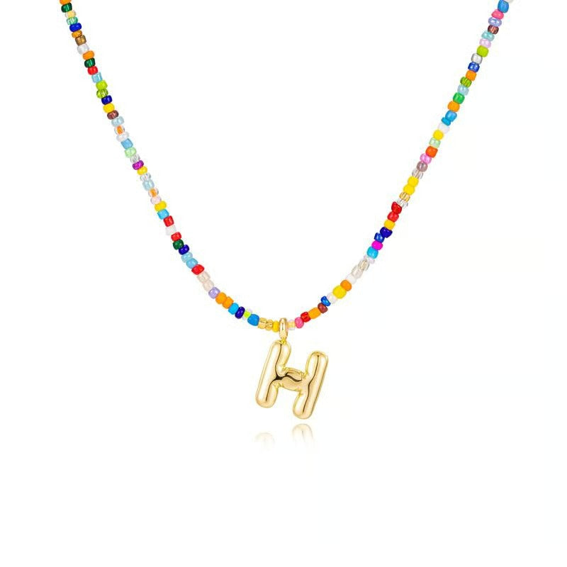 Adjustable Bubble Initials Necklace