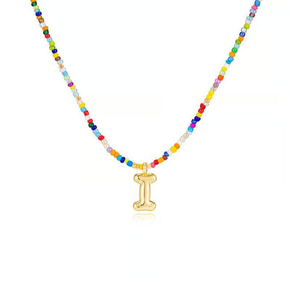 Adjustable Bubble Initials Necklace