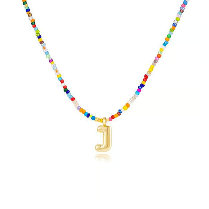Adjustable Bubble Initials Necklace