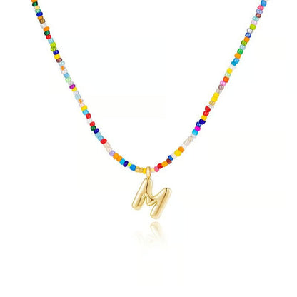 Adjustable Bubble Initials Necklace