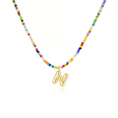 Adjustable Bubble Initials Necklace