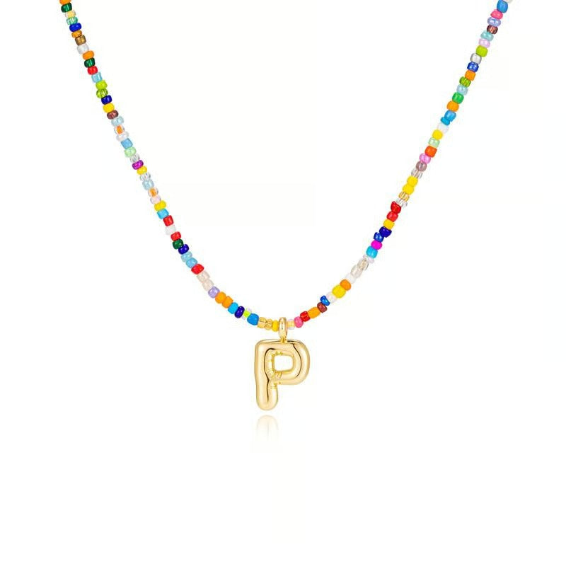 Adjustable Bubble Initials Necklace