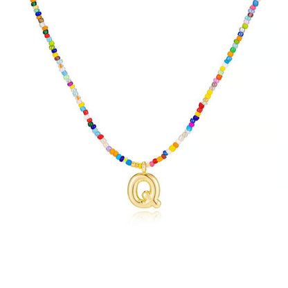 Adjustable Bubble Initials Necklace