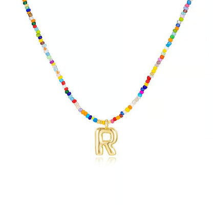 Adjustable Bubble Initials Necklace