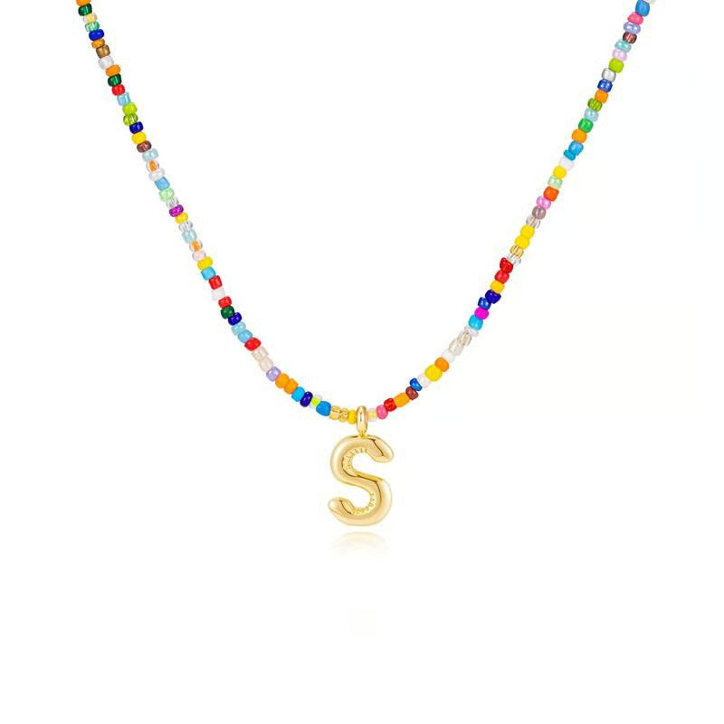 Adjustable Bubble Initials Necklace