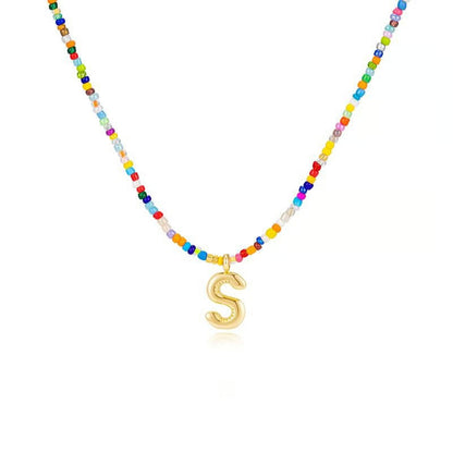 Adjustable Bubble Initials Necklace
