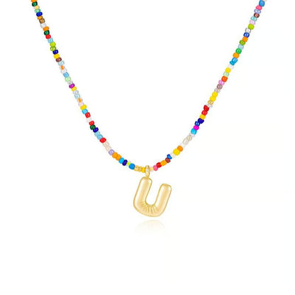 Adjustable Bubble Initials Necklace