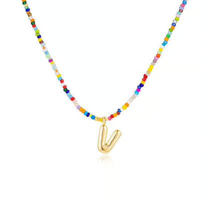 Adjustable Bubble Initials Necklace