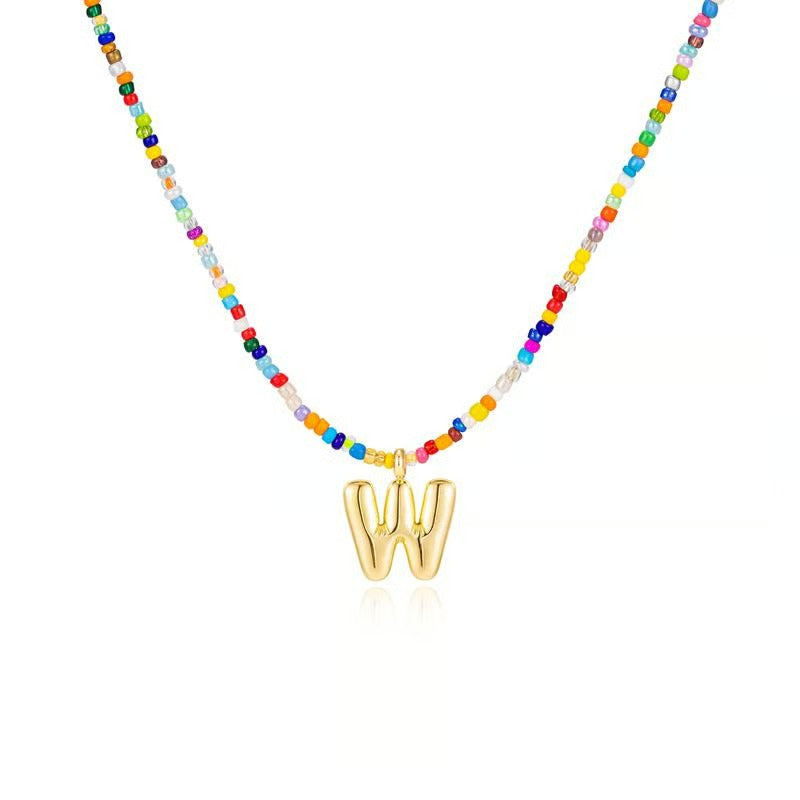 Adjustable Bubble Initials Necklace