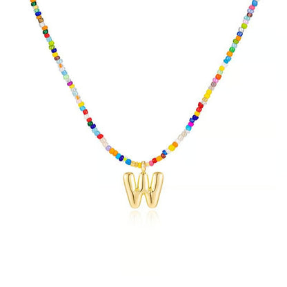 Adjustable Bubble Initials Necklace