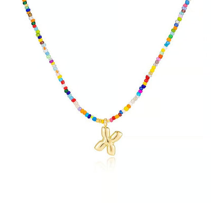 Adjustable Bubble Initials Necklace