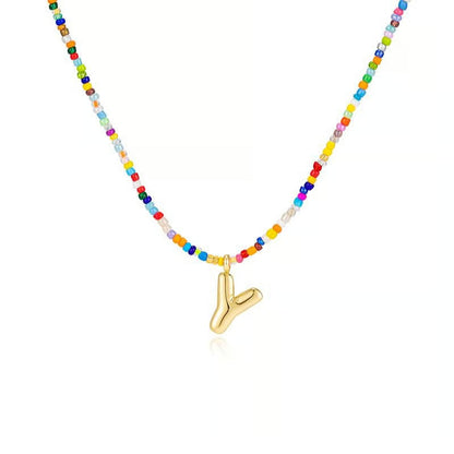 Adjustable Bubble Initials Necklace