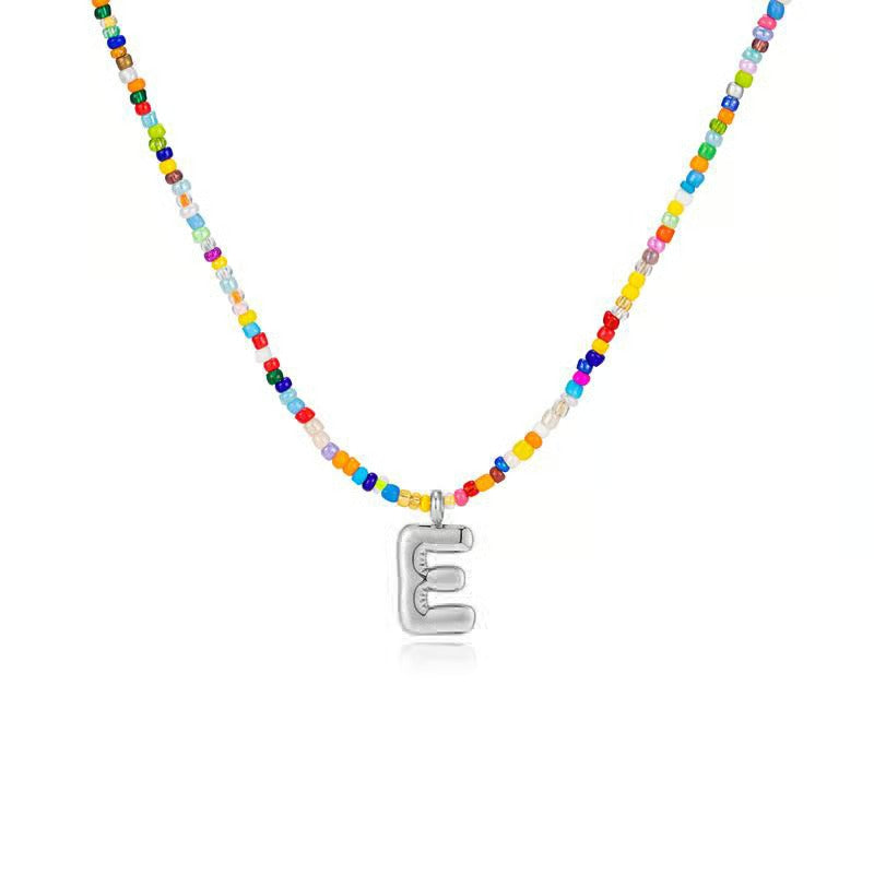 Adjustable Bubble Initials Necklace