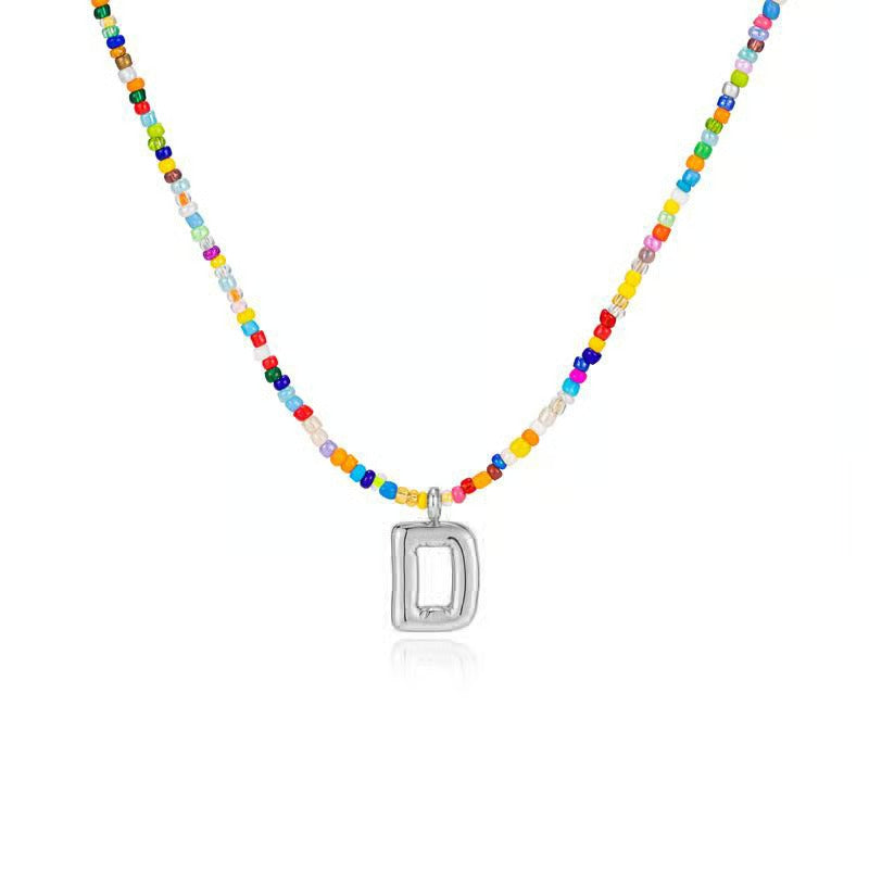 Adjustable Bubble Initials Necklace