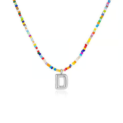 Adjustable Bubble Initials Necklace