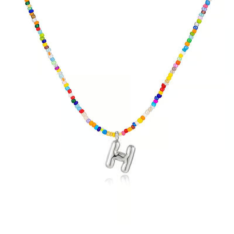 Adjustable Bubble Initials Necklace