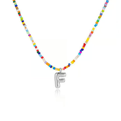 Adjustable Bubble Initials Necklace
