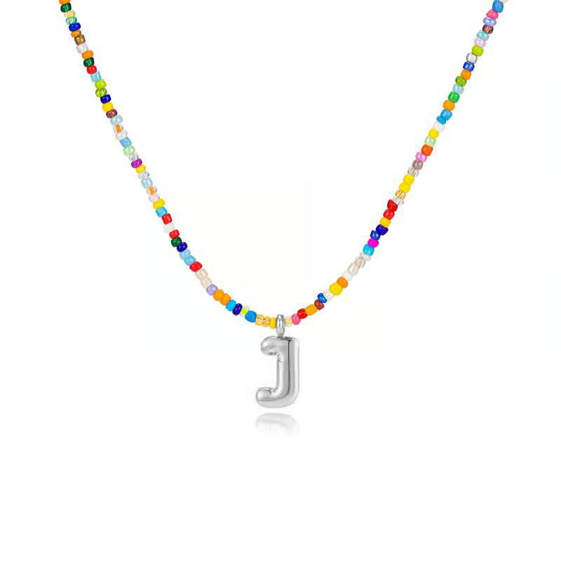 Adjustable Bubble Initials Necklace