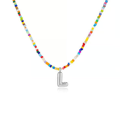 Adjustable Bubble Initials Necklace