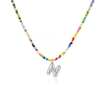 Adjustable Bubble Initials Necklace
