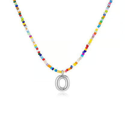 Adjustable Bubble Initials Necklace