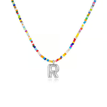 Adjustable Bubble Initials Necklace