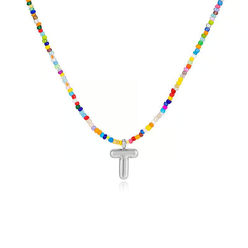 Adjustable Bubble Initials Necklace
