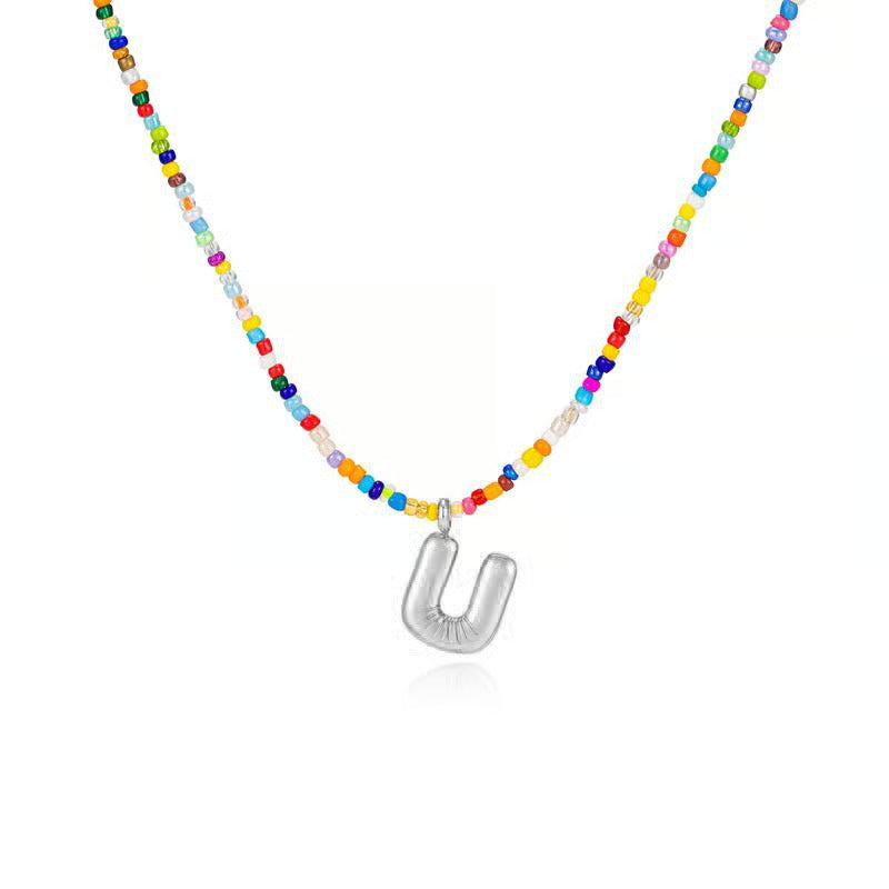 Adjustable Bubble Initials Necklace