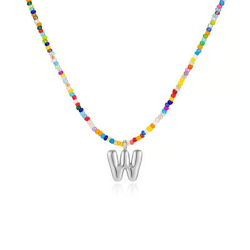 Adjustable Bubble Initials Necklace