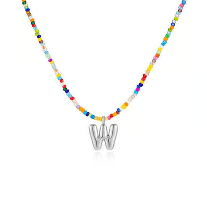 Adjustable Bubble Initials Necklace