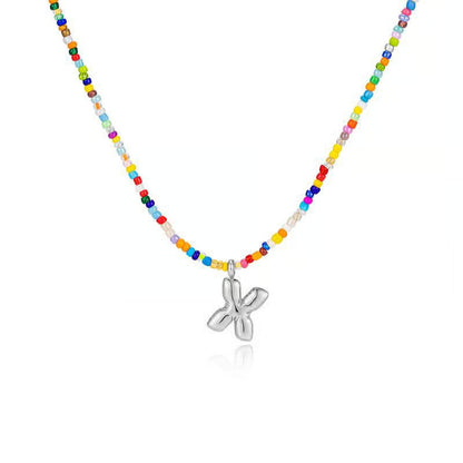 Adjustable Bubble Initials Necklace