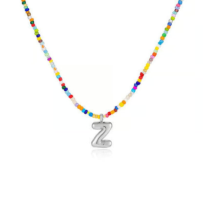 Adjustable Bubble Initials Necklace