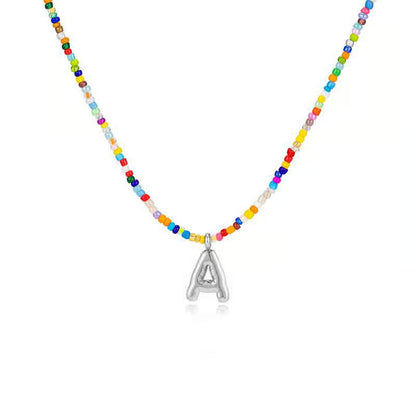 Adjustable Bubble Initials Necklace