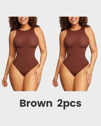 Crew Neck Sleeveless Sculpting Bodysuit Shapewear