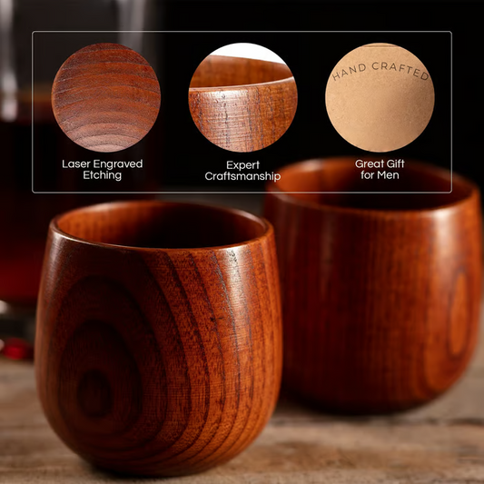 Handmade And Charred Drinking Vessel -Original Wooden Bourbon Drinking Glass