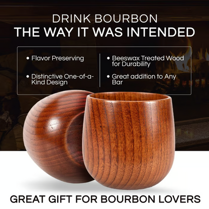 Handmade And Charred Drinking Vessel -Original Wooden Bourbon Drinking Glass