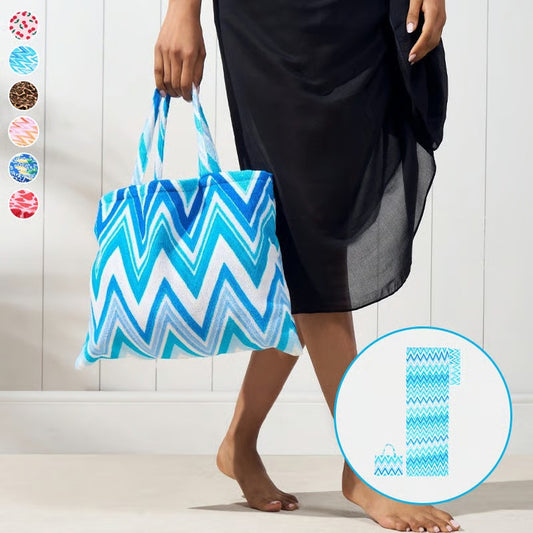 Sun Lounger Towel With Pockets Storage In A Bag