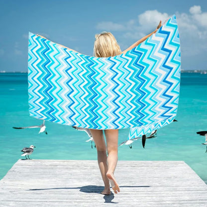 Sun Lounger Towel With Pockets Storage In A Bag